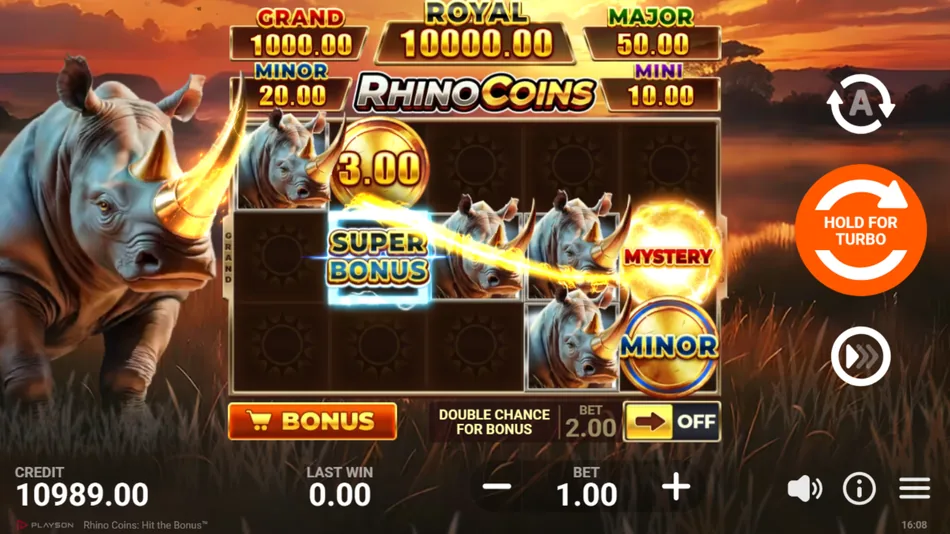 Rhino Power Feature adding symbols to the field during a spin